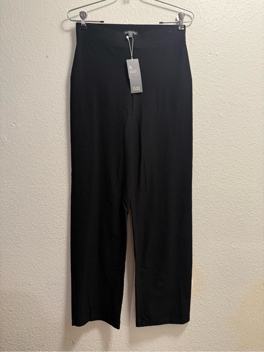 Eileen Fisher wide leg pants Black size XXS Straight-Leg Pull-On Pants - Picture 2 of 11